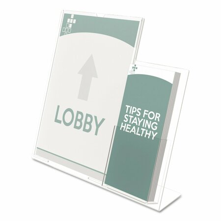 DEFLECTO Sign Holder with Pocket, 8.5x11", Clear 599401